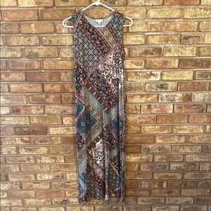 J. Jill Sleeveless Boho Floral Maxi Dress